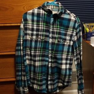 Blue green flannel